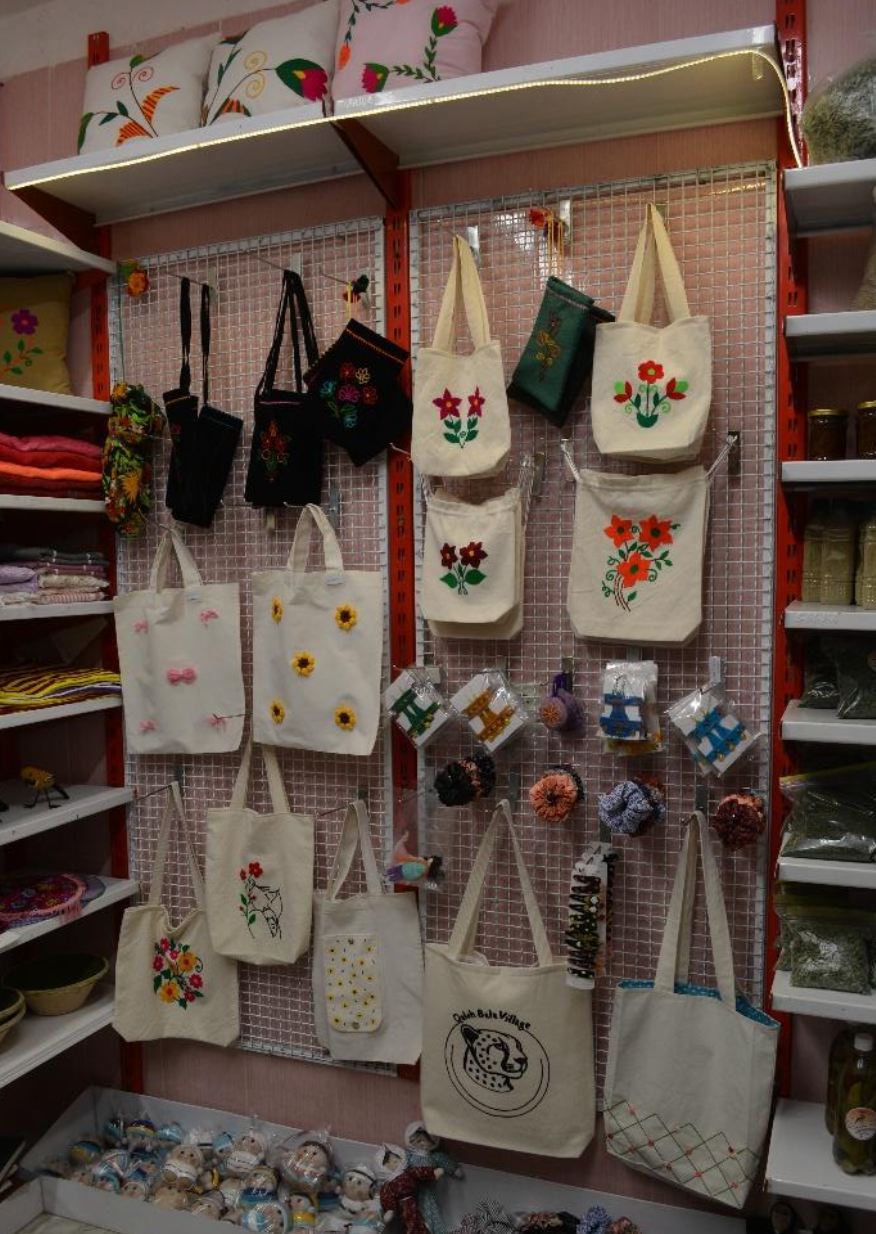 Reusable cloth bags made in the village