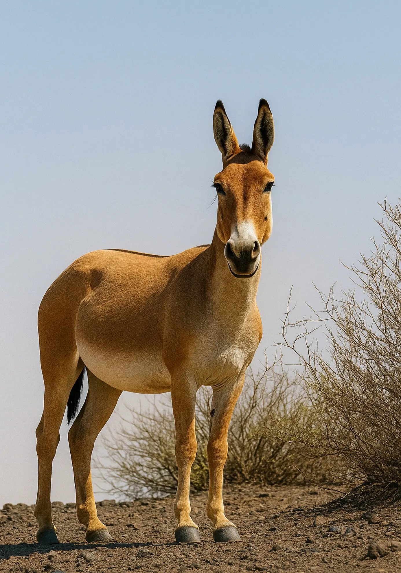 A herd of Persian onagers in their natural habitat