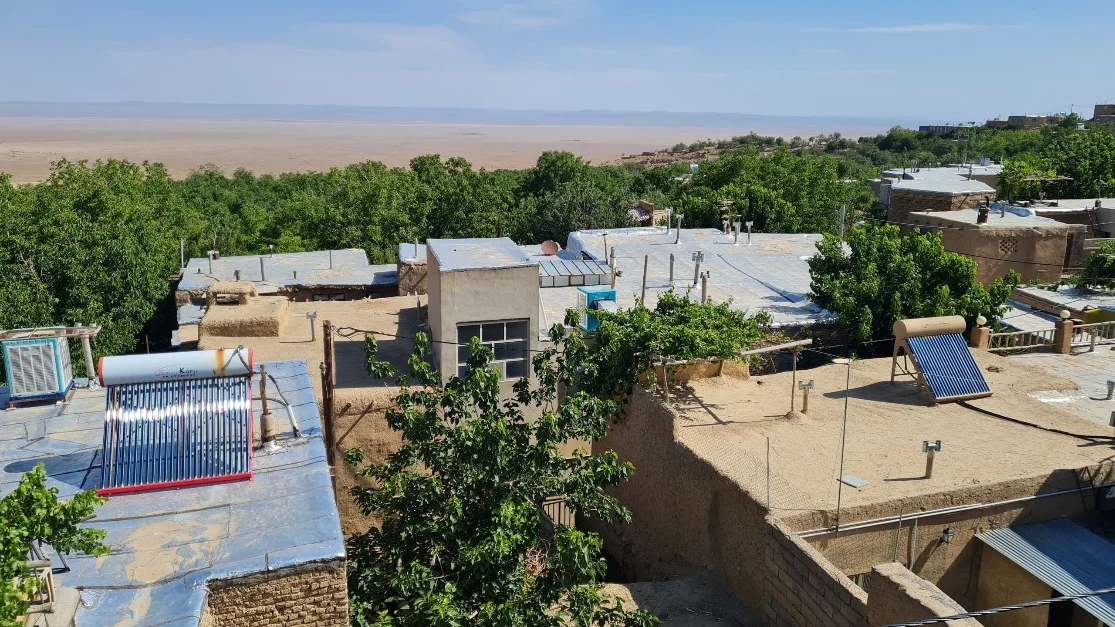 Solar water heater installed on a village guesthouse