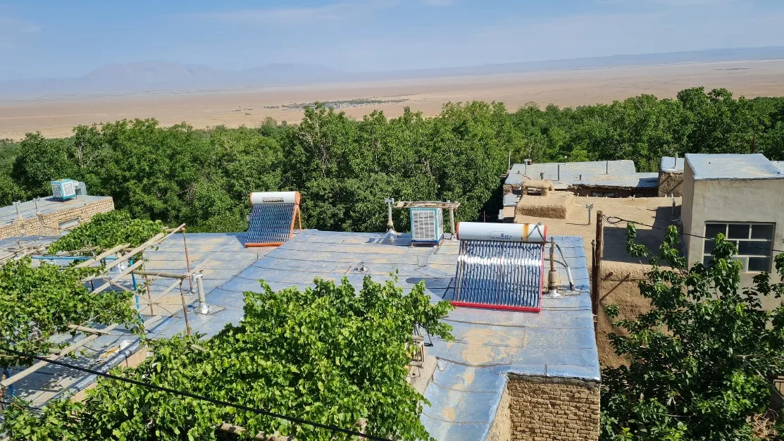 Solar water heater installed on a village guesthouse